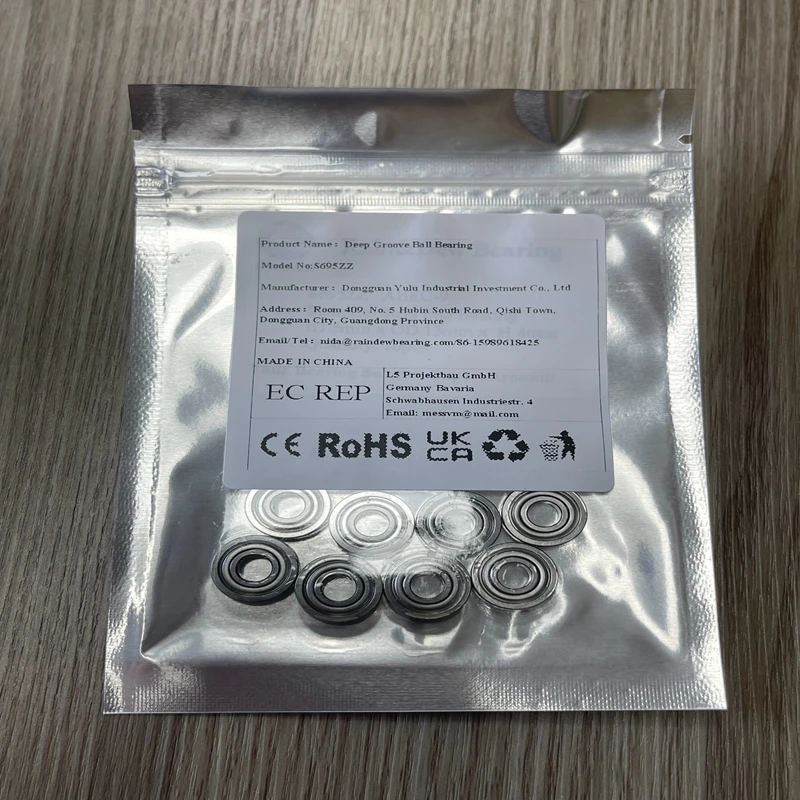 S695ZZ 5x13x4mm Miniature Bearing 5PCS Stainless Steel ABEC-7 Shielded High Precision AISI440C
S695ZZ 5x13x4mm Miniature Bearing 5PCS Stainless Steel ABEC-7 Shielded High Precision AISI440C