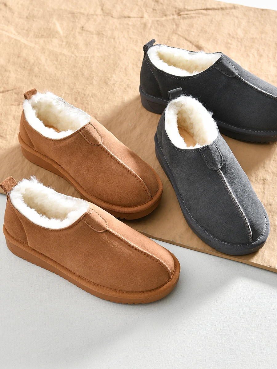 Warm Fleece Lined Casual Men's Winter Snow Boots Low Cut Leather And Fur Integrated Comfortable Cotton Shoes for Cold Weather
Warm Fleece Lined Casual Men's Winter Snow Boots Low Cut Leather And Fur Integrated Comfortable Cotton Shoes for Cold Weather