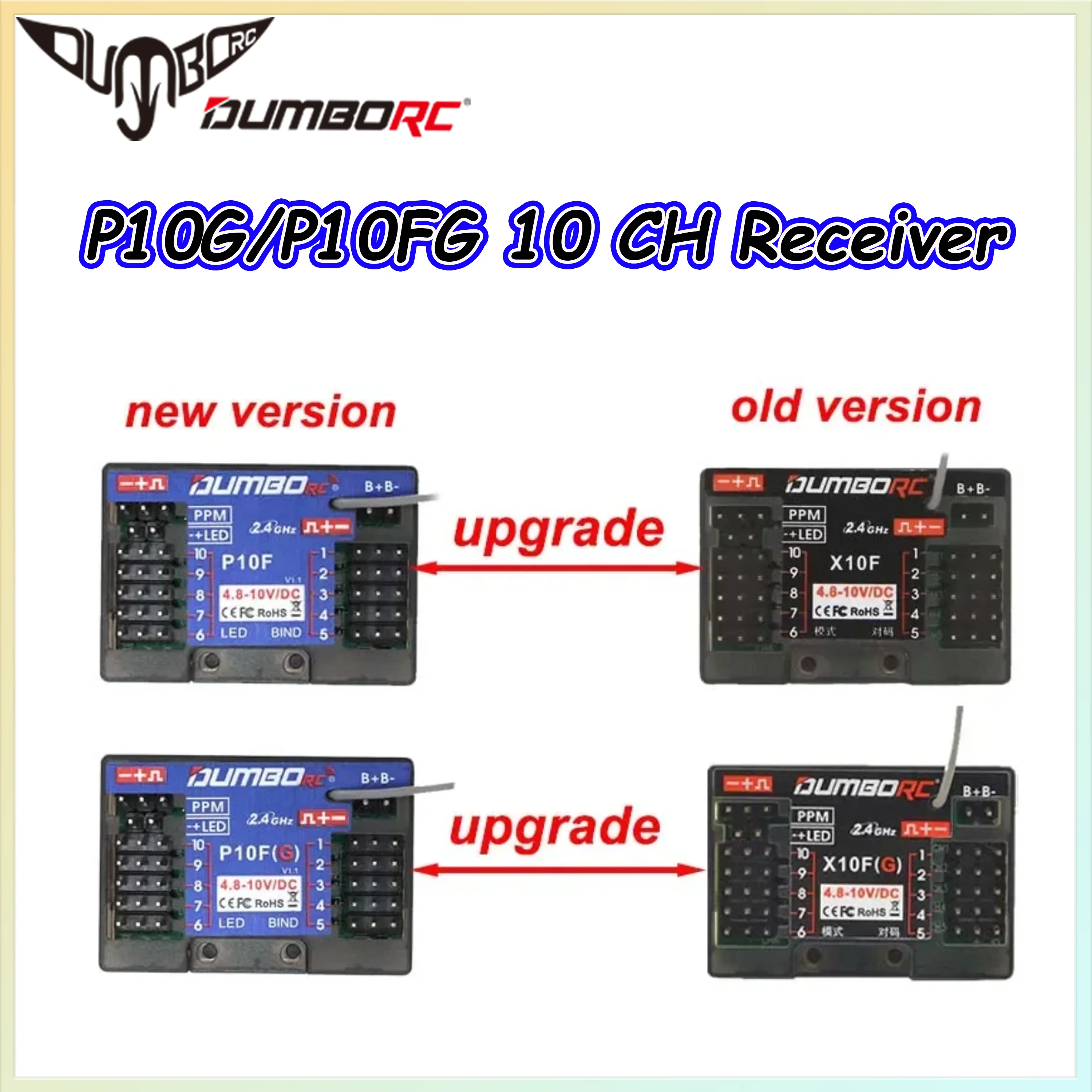 Приемник DUMBORC P10F P10FG 10-канальный 2.4G с гироскопом и возвратом напряжения 4.8-10В для передатчика DDF-350, радиоуправляемых моделей автомобилей, лодок, танков
Приемник DUMBORC P10F P10FG 10-канальный 2.4G с гироскопом и возвратом напряжения 4.8-10В для передатчика DDF-350, радиоуправляемых моделей автомобилей, лодок, танков