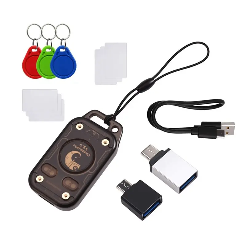 ABZZ-Chameleon V3.0 125K 13.56M RFID Smart Chip Reader Card ID IC Tag Copyer Copier Read/Write+ 3Xuid Keychain+ 3Xuid Card+
ABZZ-Chameleon V3.0 125K 13.56M RFID Smart Chip Reader Card ID IC Tag Copyer Copier Read/Write+ 3Xuid Keychain+ 3Xuid Card+