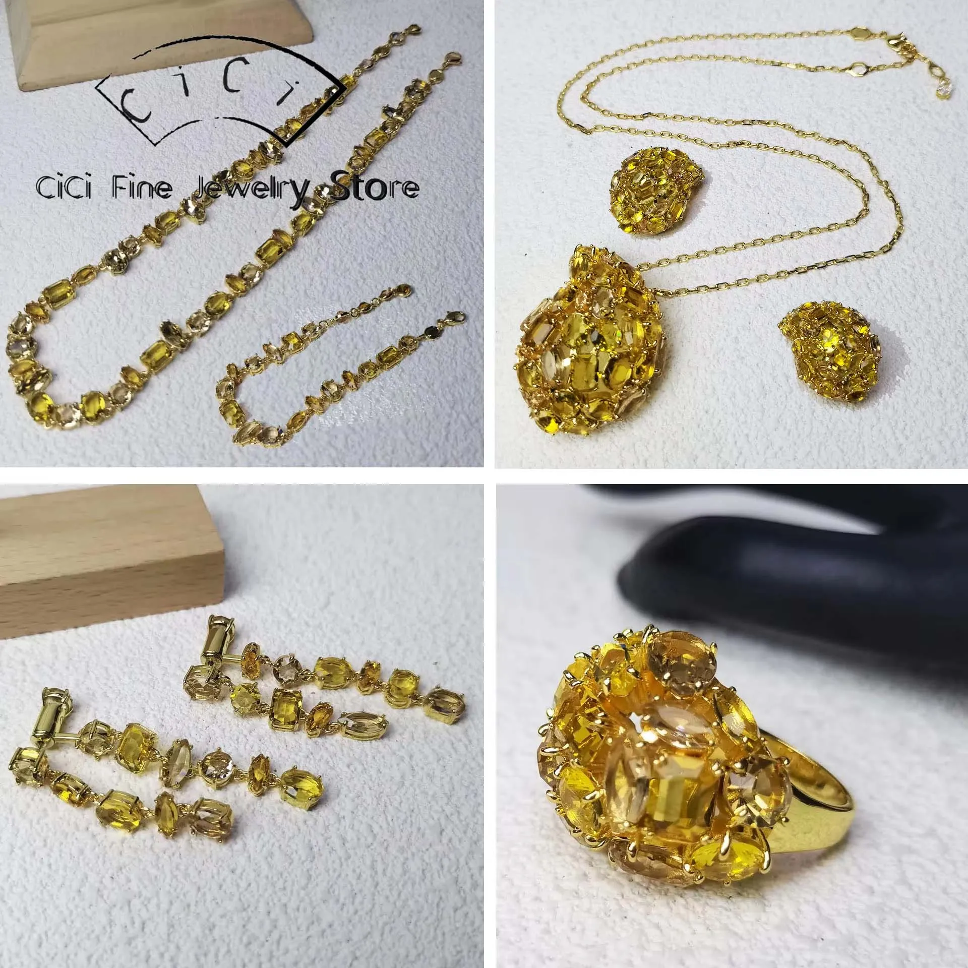 2025 Original Candy Brown Crystal Necklace Bracelet Women's Stacking Long Earrings Fashion Exquisite Stainless Steel Jewelry Set
2025 Original Candy Brown Crystal Necklace Bracelet Women's Stacking Long Earrings Fashion Exquisite Stainless Steel Jewelry Set