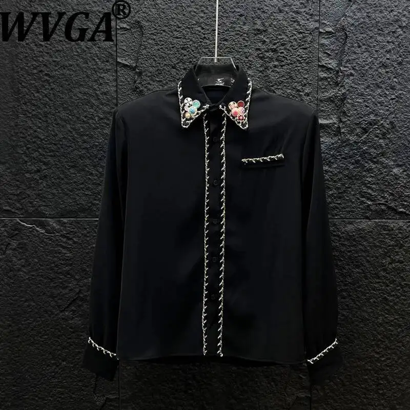 WVGA Summer New Men High-end Woven Trim Trendy Long Sleeved Shirts Luxurious Decorated Colorful Diamond Korean Style Tops W25240
WVGA Summer New Men High-end Woven Trim Trendy Long Sleeved Shirts Luxurious Decorated Colorful Diamond Korean Style Tops W25240