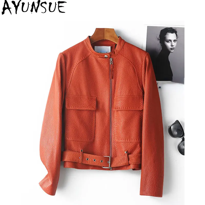 AYUNSUE Genuine Sheepskin Leather Jacket Women 2023 High Quality Real Leather Jackets Woman Short Slim Leather Coat Outwears
AYUNSUE Genuine Sheepskin Leather Jacket Women 2023 High Quality Real Leather Jackets Woman Short Slim Leather Coat Outwears