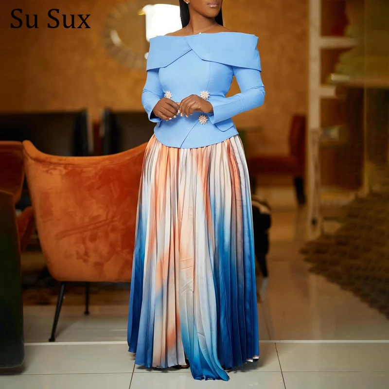 African Dresses For Women Elegant Pleated Long Dress 2 Pieces Sets Africa Clothing Vestidos Party Robe 2025 Spring
African Dresses For Women Elegant Pleated Long Dress 2 Pieces Sets Africa Clothing Vestidos Party Robe 2025 Spring