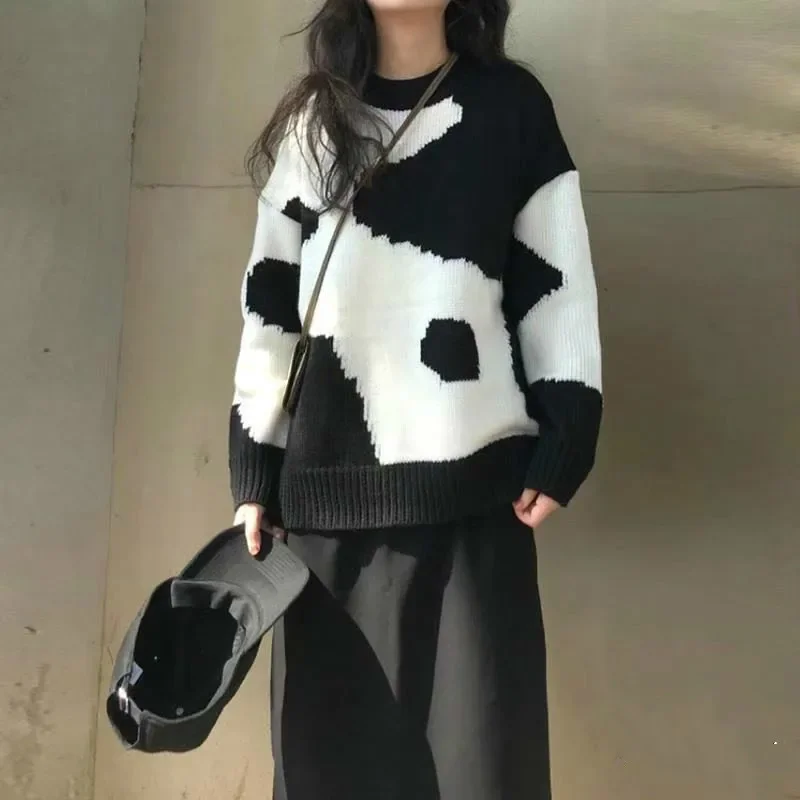 Sweater Ladies Knitted Casual Fashion Clothing Cow Pullover Print All-match Loose Stitching Sweater 2022 New
Sweater Ladies Knitted Casual Fashion Clothing Cow Pullover Print All-match Loose Stitching Sweater 2022 New