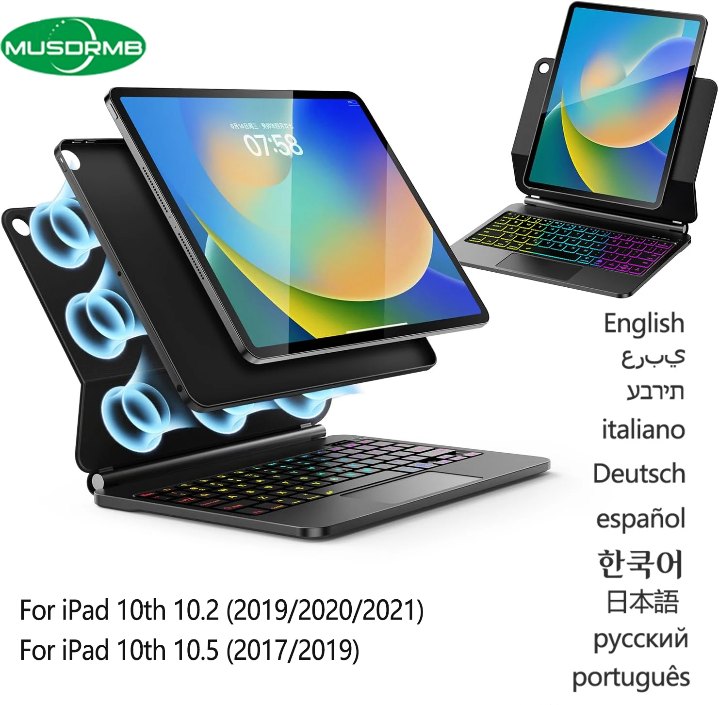 Magic Keyboard Case for iPad 10.2 9th 8th 7th Generation Cover Keyboard for Air 3 Pro 10.5 Magnetic Case Folio Cantilever Stand
Magic Keyboard Case for iPad 10.2 9th 8th 7th Generation Cover Keyboard for Air 3 Pro 10.5 Magnetic Case Folio Cantilever Stand