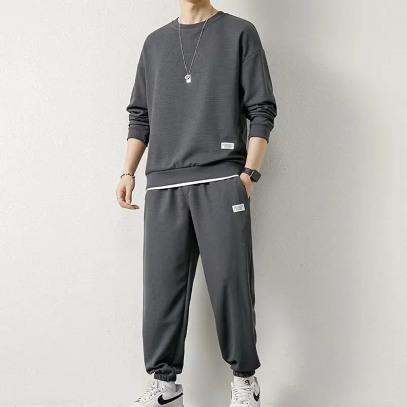 Mens Wfle Texture Crew Neck Fake Two Piece Sweatshirt Cuffed Jogger Pants Two Piece Tracksuit Set
Mens Wfle Texture Crew Neck Fake Two Piece Sweatshirt Cuffed Jogger Pants Two Piece Tracksuit Set