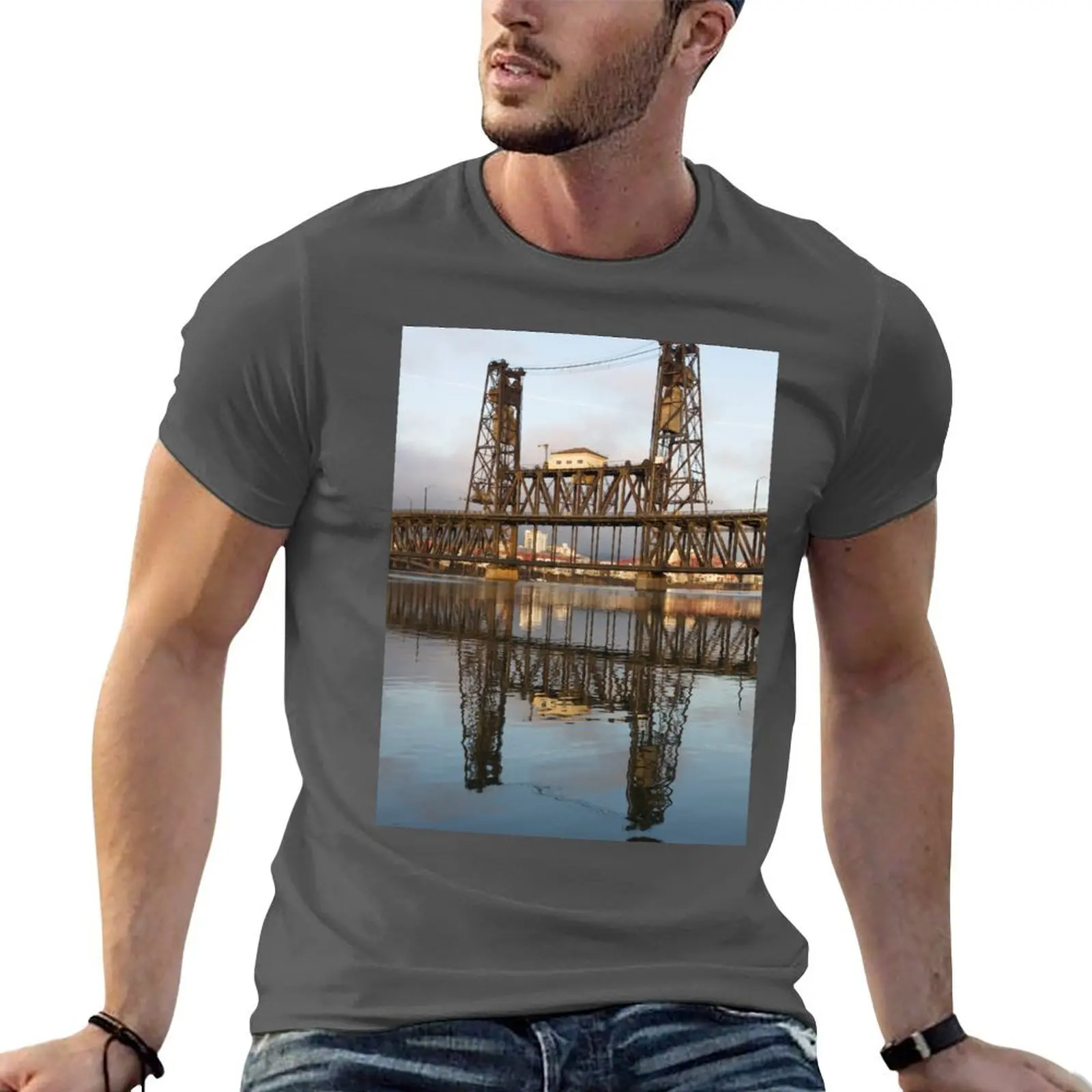 Portland's Steel Bridge T-shirt new edition vintage vintage clothes shirts graphic tees Short sleeve tee men
Portland's Steel Bridge T-shirt new edition vintage vintage clothes shirts graphic tees Short sleeve tee men