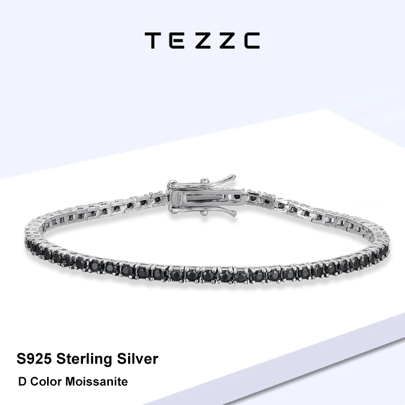 Tezzc GRA Certified Real 2/3/4/MM Full Black Moissanite Tennis Bracelet for Women Men S925 Silver Link Bracelets Fine Jewelry
Tezzc GRA Certified Real 2/3/4/MM Full Black Moissanite Tennis Bracelet for Women Men S925 Silver Link Bracelets Fine Jewelry