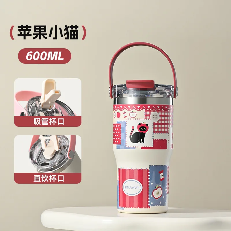 Kitten Portable Stainless Steel Double Drink Handle To Keep Cold Summer Bingba Cup High Value Car Cup Coffee Thermos Cup Female
Kitten Portable Stainless Steel Double Drink Handle To Keep Cold Summer Bingba Cup High Value Car Cup Coffee Thermos Cup Female