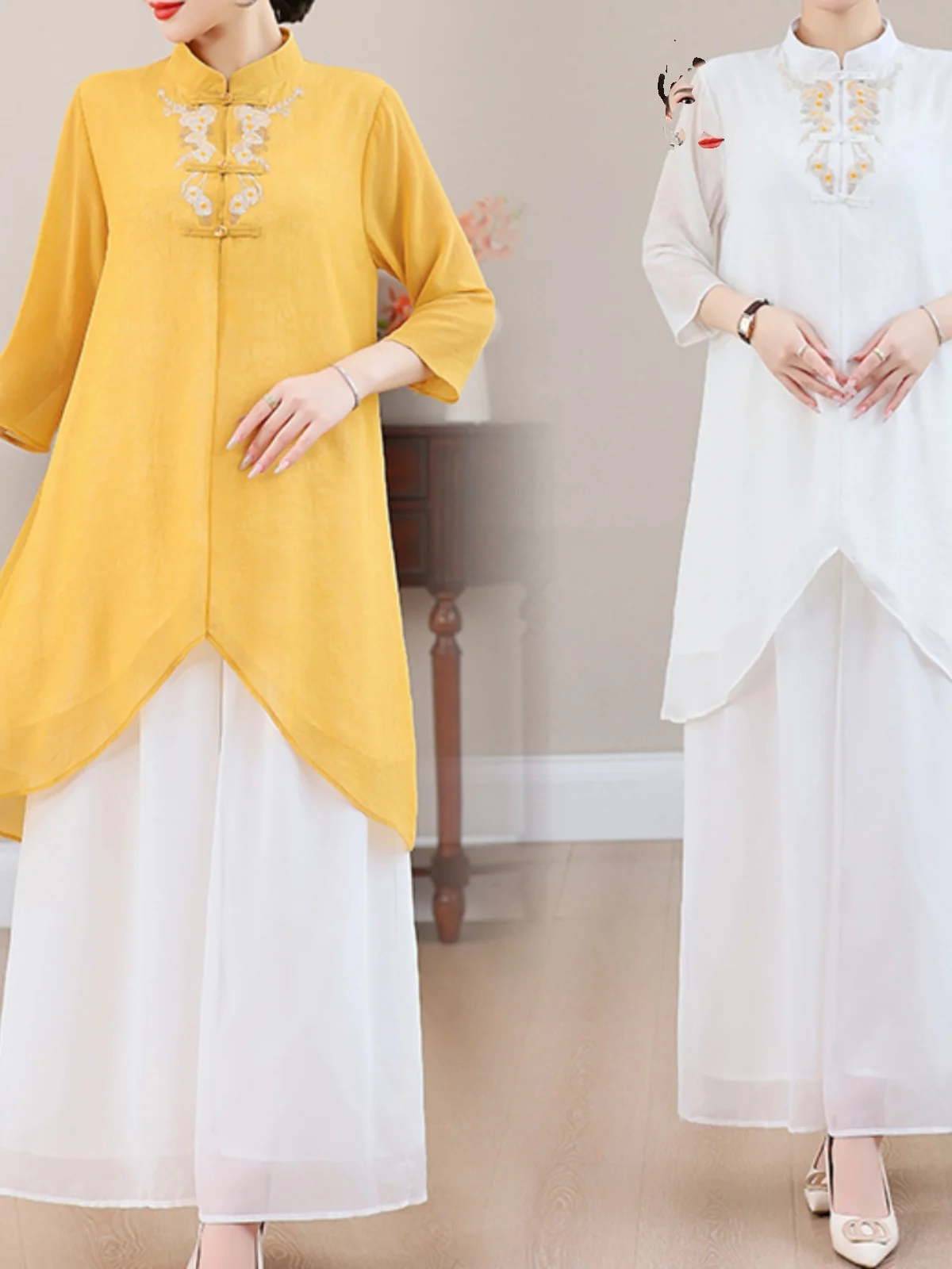 Summer New Arrival Women's Two-Piece Set Tea Ceremony Clothing Embroidered Chiffon Ethnic National Sle Faionable Ensemble
Summer New Arrival Women's Two-Piece Set Tea Ceremony Clothing Embroidered Chiffon Ethnic National Sle Faionable Ensemble