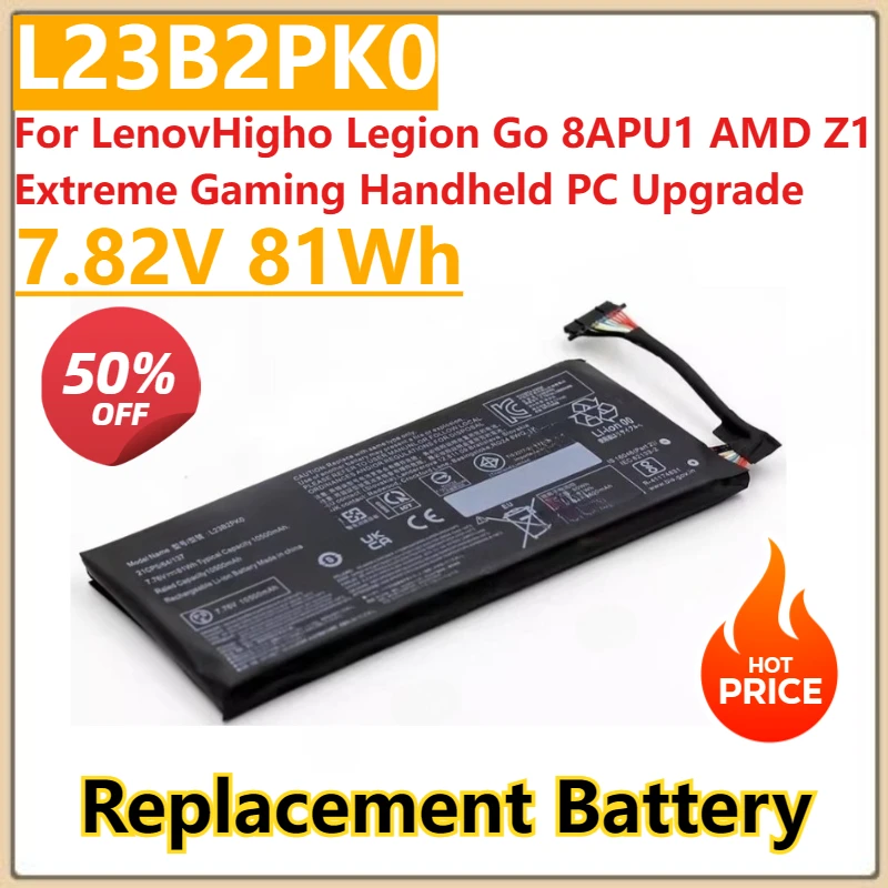 New Expand High Capacity L23B2PK0 Battery 7.82V 81Wh For LenovHigho Legion Go 8APU1 AMD Z1 Extreme Gaming Handheld PC Upgrade
New Expand High Capacity L23B2PK0 Battery 7.82V 81Wh For LenovHigho Legion Go 8APU1 AMD Z1 Extreme Gaming Handheld PC Upgrade
