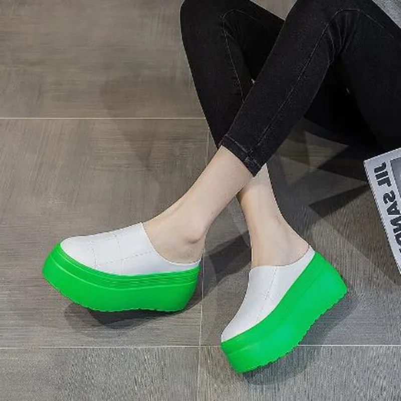 2026 Women Shoes Mules Genuine Leather Gereen White Black Platform Sandals Slippers Slides Women 8cm Summer High Brand Slipper
2026 Women Shoes Mules Genuine Leather Gereen White Black Platform Sandals Slippers Slides Women 8cm Summer High Brand Slipper