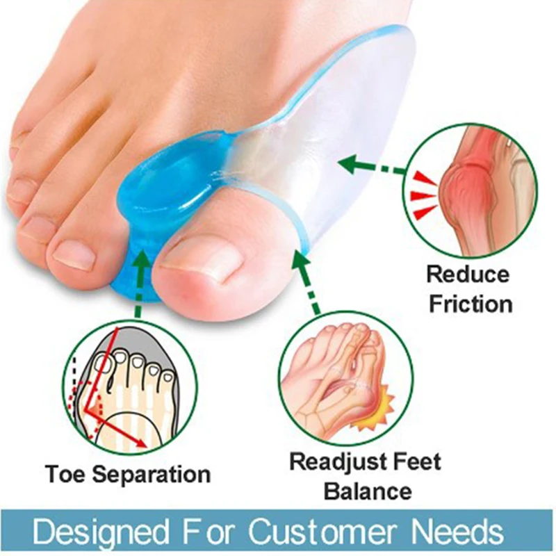 2pc Silicone Toe Splitter Correction Device, Large Foot Bone Separation Toe Sleeve Toe Splitter Manicure Tools For Hallux Valgus hammer toe straightener
2pc Silicone Toe Splitter Correction Device, Large Foot Bone Separation Toe Sleeve Toe Splitter Manicure Tools For Hallux Valgus hammer toe straightener