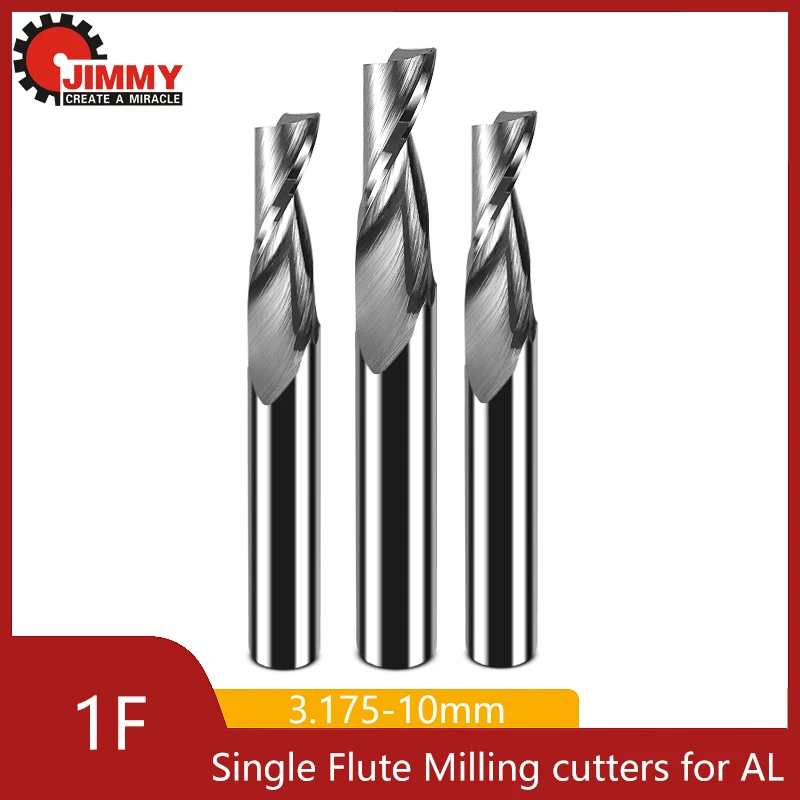 JIMMY 1PCS 3.175/4/5/6/8/10mm Single 1 Flute Milling Cutters for Aluminum CNC Tools Solid Carbide End Mill Woodworking
JIMMY 1PCS 3.175/4/5/6/8/10mm Single 1 Flute Milling Cutters for Aluminum CNC Tools Solid Carbide End Mill Woodworking