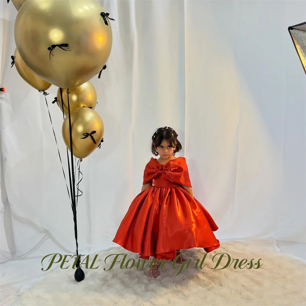 Petal Bright Red Princess Girls Dress Shoulder Wrapping Bow First Communion Gown Vintage Children Birthday Wedding Dresses
Petal Bright Red Princess Girls Dress Shoulder Wrapping Bow First Communion Gown Vintage Children Birthday Wedding Dresses