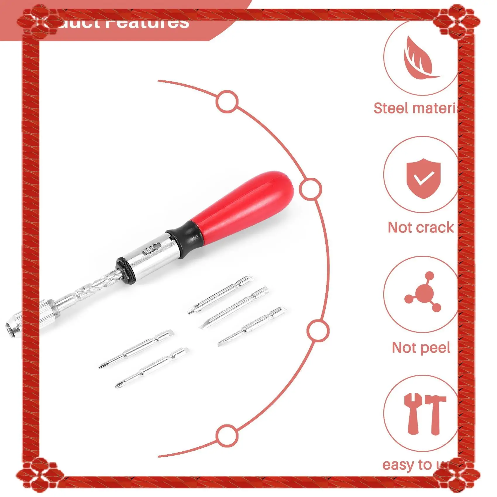 24-Hour Delivery 260MM Spiral Screw Driver Hand Pressing Ratchet Screwdriver With Slotted And Phillips Screwdriver Bits
24-Hour Delivery 260MM Spiral Screw Driver Hand Pressing Ratchet Screwdriver With Slotted And Phillips Screwdriver Bits