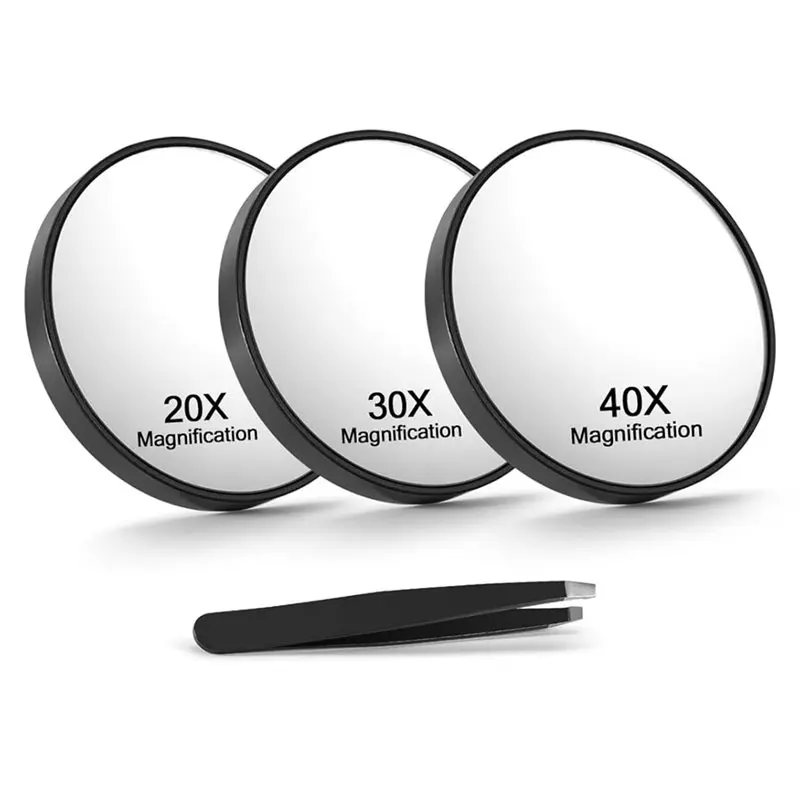 AT28-20X/30X/40X Magnifying Mirros With Suction Cups And Tweezers Set Travel Magnified Makeup Mirror Eyebrow Grooming
AT28-20X/30X/40X Magnifying Mirros With Suction Cups And Tweezers Set Travel Magnified Makeup Mirror Eyebrow Grooming