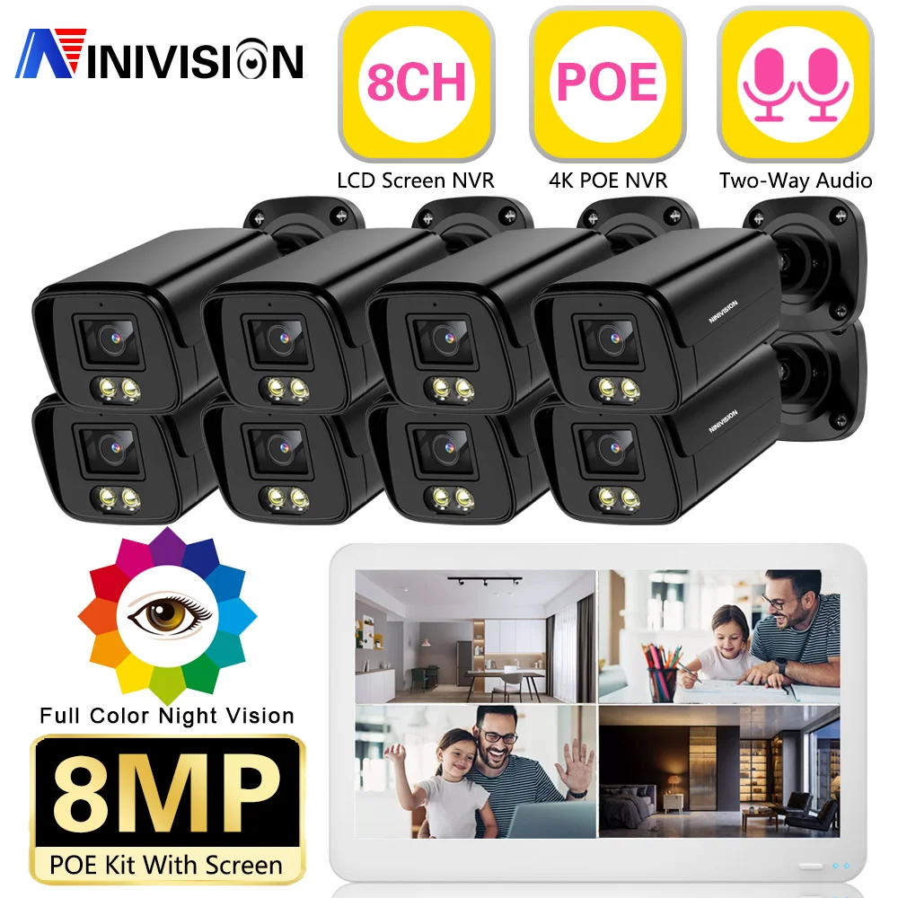 8CH 4K IP Camera Set Security Surveillance Camera Kit 11.6-inch POE Monitor NVR System Two-Way Audio CCTV Camera LCD Screen Kit
8CH 4K IP Camera Set Security Surveillance Camera Kit 11.6-inch POE Monitor NVR System Two-Way Audio CCTV Camera LCD Screen Kit