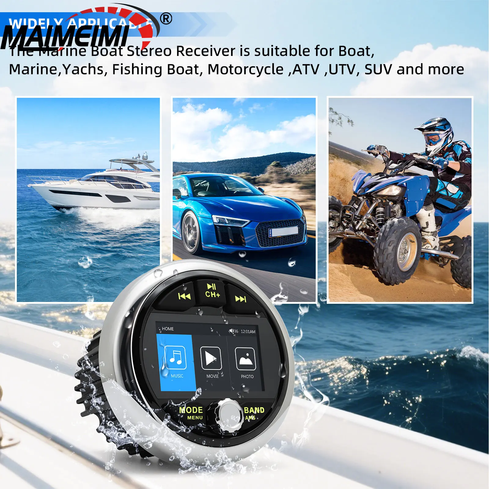 Boat Radio MP5 Marine Stereo Source Media Player AM FM Marine Boat Stereo Receiver For Yachs ATV UTV SUV
Boat Radio MP5 Marine Stereo Source Media Player AM FM Marine Boat Stereo Receiver For Yachs ATV UTV SUV