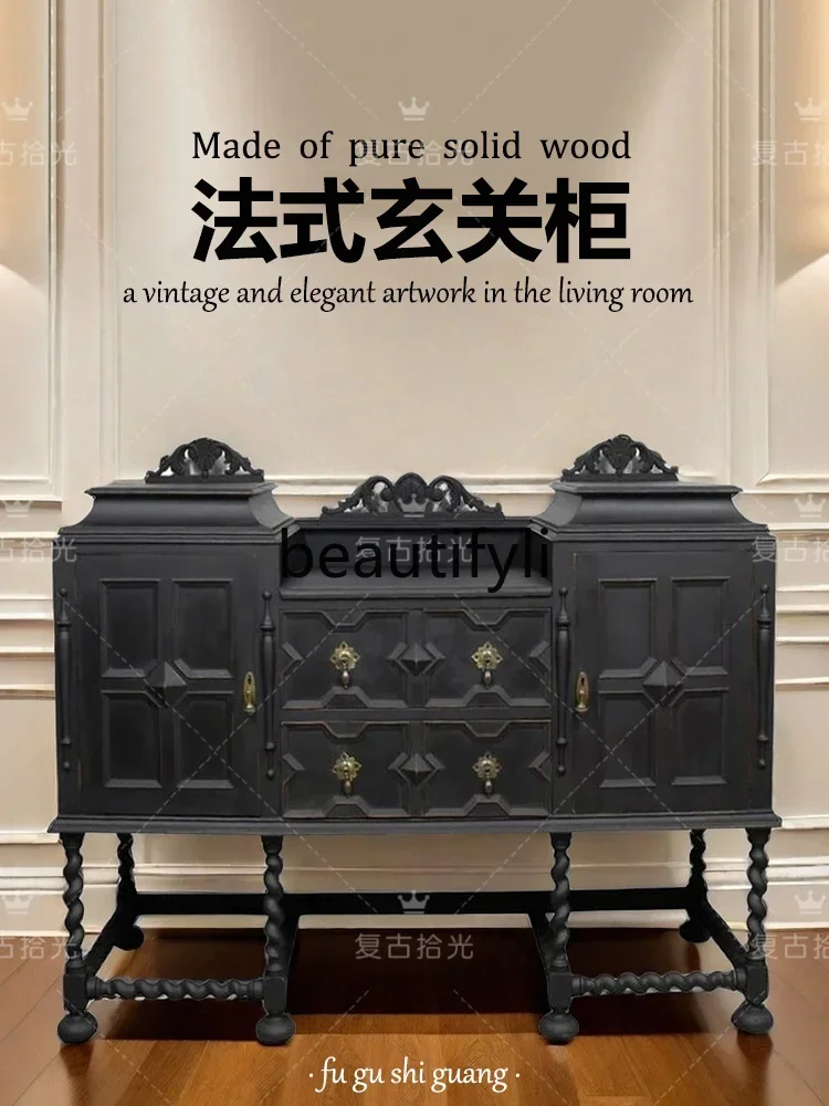 xz1French retro carved solid wood porch cabinet, living room storage, dining side cabinet
xz1French retro carved solid wood porch cabinet, living room storage, dining side cabinet