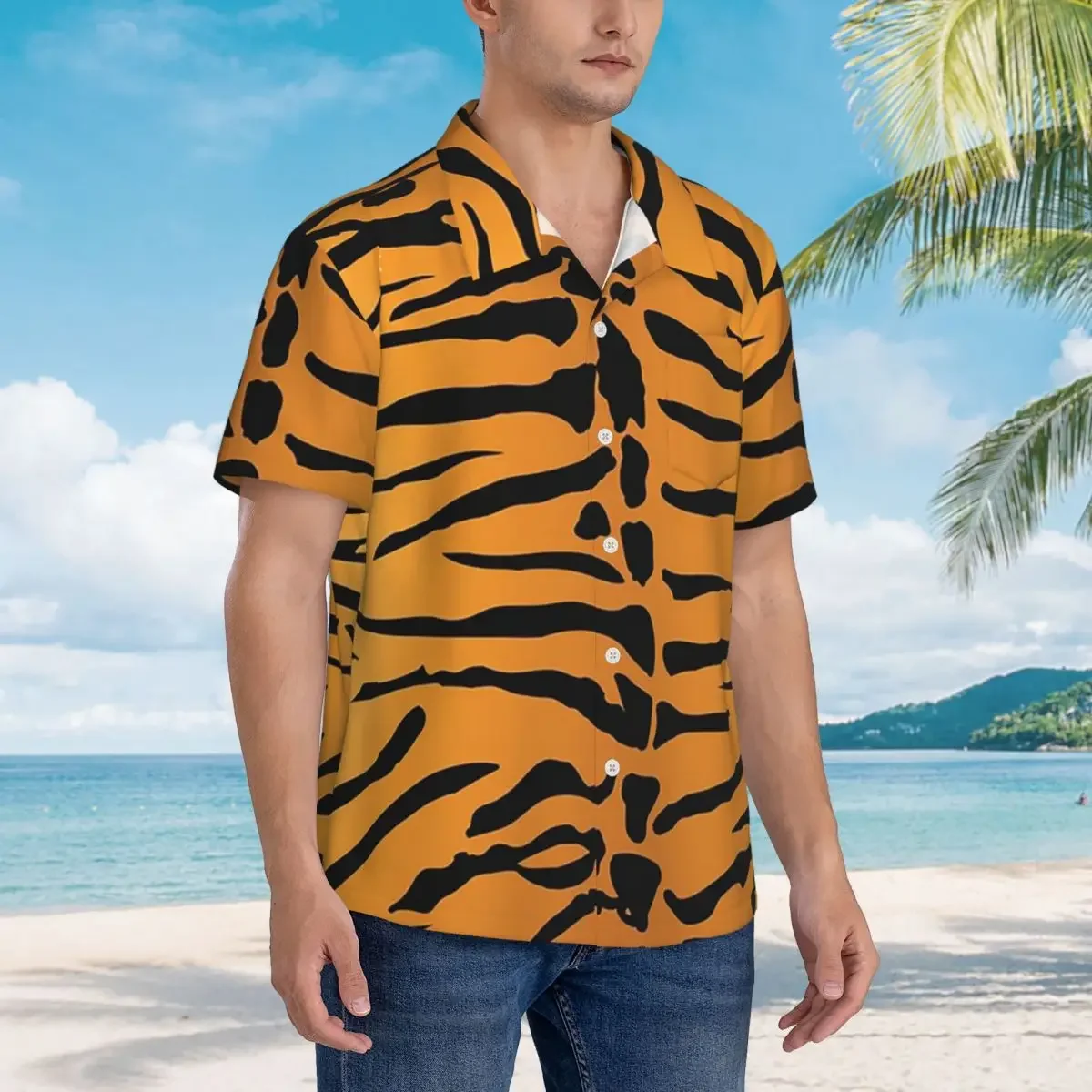 Tiger Fur Sketch Color Picture Hawaiian Shirts Casual Men Short Sleeve Shirt for Summer Beach Men's Button Tops
Tiger Fur Sketch Color Picture Hawaiian Shirts Casual Men Short Sleeve Shirt for Summer Beach Men's Button Tops