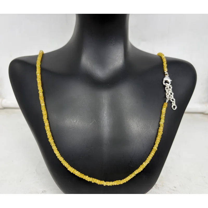 Yellow Sapphire Necklace 20” Faceted Gemstone Beads with Sterling Silver
Yellow Sapphire Necklace 20” Faceted Gemstone Beads with Sterling Silver