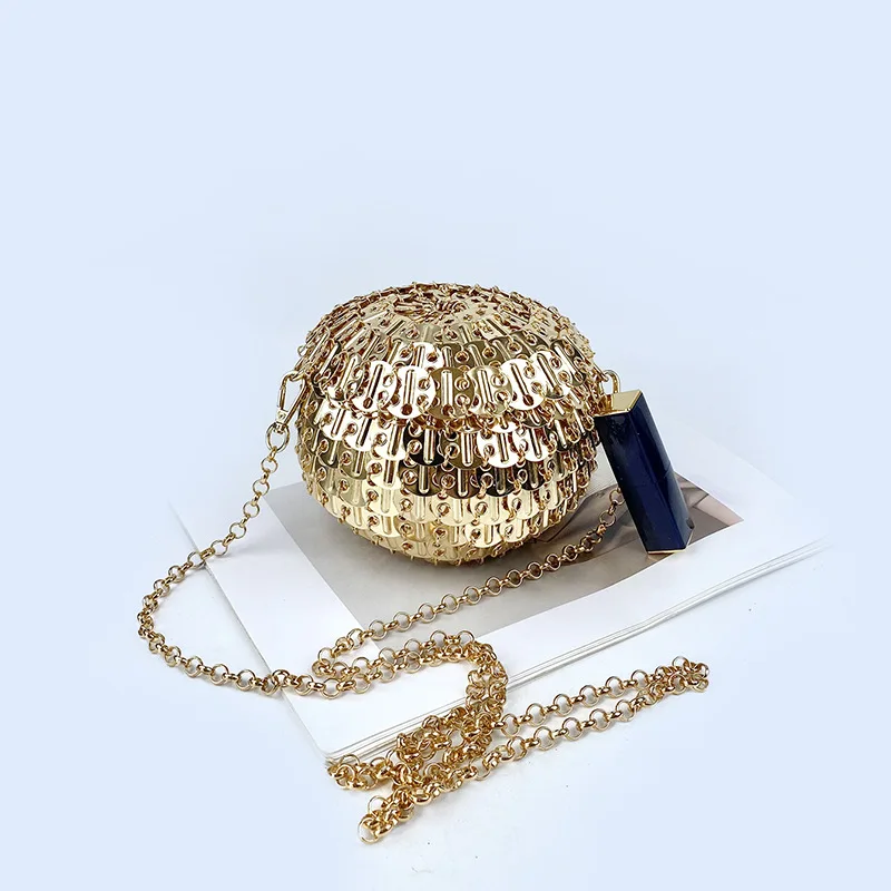Luxury Design Women's Gold Metal Sequins Evening Bag Fashion Trend Round Hand Woven Crossbody Bag Small Wedding Wallets Purses
Luxury Design Women's Gold Metal Sequins Evening Bag Fashion Trend Round Hand Woven Crossbody Bag Small Wedding Wallets Purses