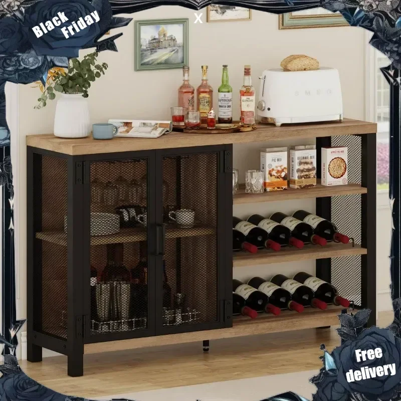 Industrial Bar Cabinet for Liquor and Glasses, Rustic Wine Cabinet with Doors, Farmhouse Coffee Bar Cabinet with Storage
Industrial Bar Cabinet for Liquor and Glasses, Rustic Wine Cabinet with Doors, Farmhouse Coffee Bar Cabinet with Storage