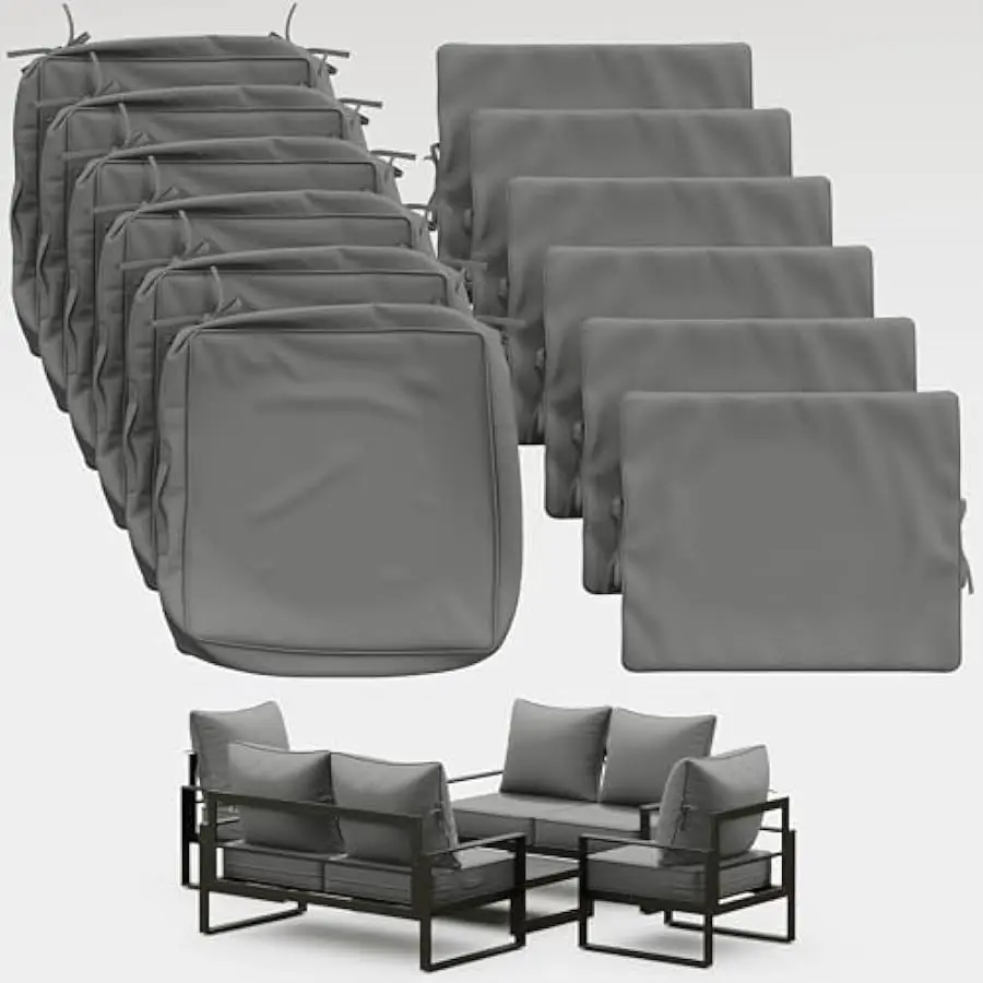 Thick Outdoor Back&Seat Cushion Covers 24×24×4in 6Pcs for Patio Furniture with Zipper Closure and Handle, Waterproof Replacement
Thick Outdoor Back&Seat Cushion Covers 24×24×4in 6Pcs for Patio Furniture with Zipper Closure and Handle, Waterproof Replacement