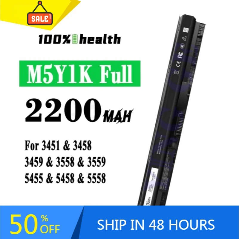 M5Y1K Full 2200mAh Notebook Battery for Dell 3451 3458 3459 3558 3559 5455 Lithium Rechargeable Battery
M5Y1K Full 2200mAh Notebook Battery for Dell 3451 3458 3459 3558 3559 5455 Lithium Rechargeable Battery