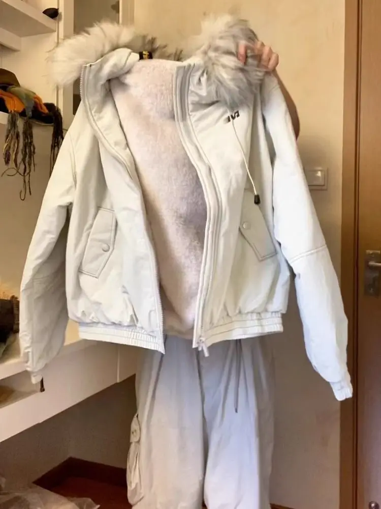 American Street Sle Thiened Winter Coat Women's Loose Cotton Jaet with Fur Collar Small Size Friendly Long Sve Zipper
American Street Sle Thiened Winter Coat Women's Loose Cotton Jaet with Fur Collar Small Size Friendly Long Sve Zipper