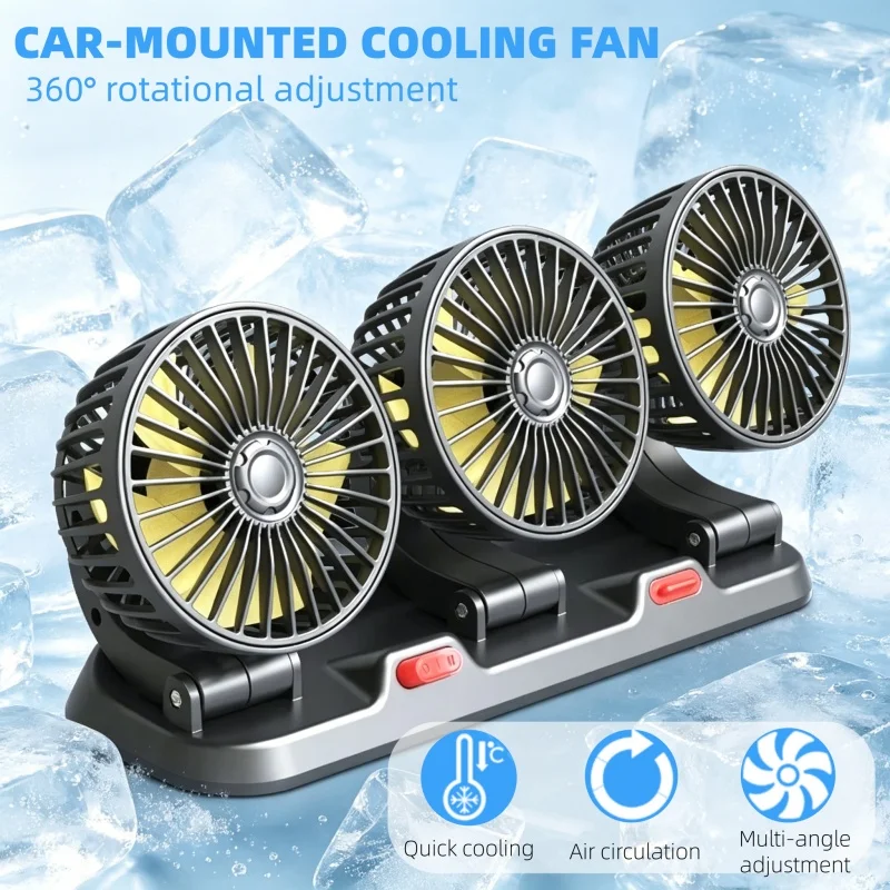 Car Fan 360° Adjustable 3 Head Air Fan Automotive Electric Fan USB/12V Cool Down Quickly Car Silent Fan For Home Office&Car
Car Fan 360° Adjustable 3 Head Air Fan Automotive Electric Fan USB/12V Cool Down Quickly Car Silent Fan For Home Office&Car