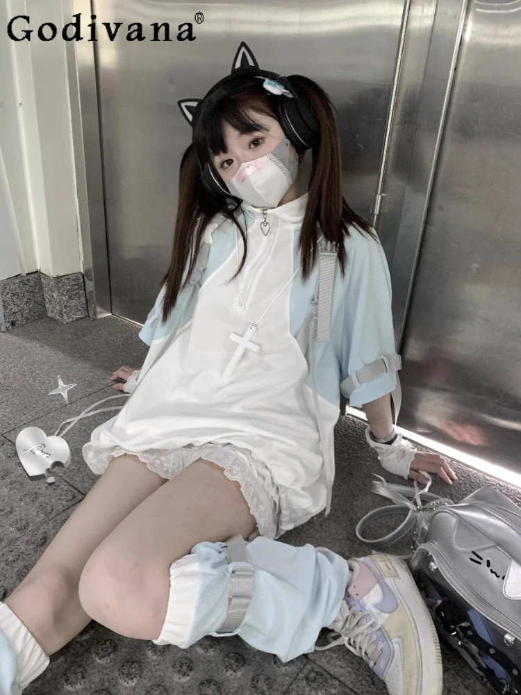 Original Subculture Y2k Hooded Short-sleeved Top Summer Japanese Harajuku Girl's Sweet Cute Kawaii Water Color T-shirt Leg Cover
Original Subculture Y2k Hooded Short-sleeved Top Summer Japanese Harajuku Girl's Sweet Cute Kawaii Water Color T-shirt Leg Cover