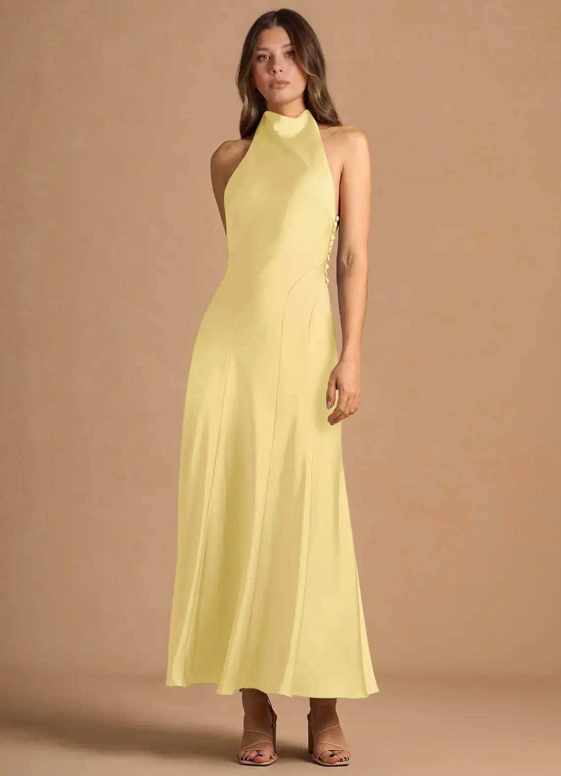 Customized Simple Jersey Button Pleat A-line Halter Long Dresses Bespoke Occasion Dresses Modern Style Elegant Sizes Available
Customized Simple Jersey Button Pleat A-line Halter Long Dresses Bespoke Occasion Dresses Modern Style Elegant Sizes Available