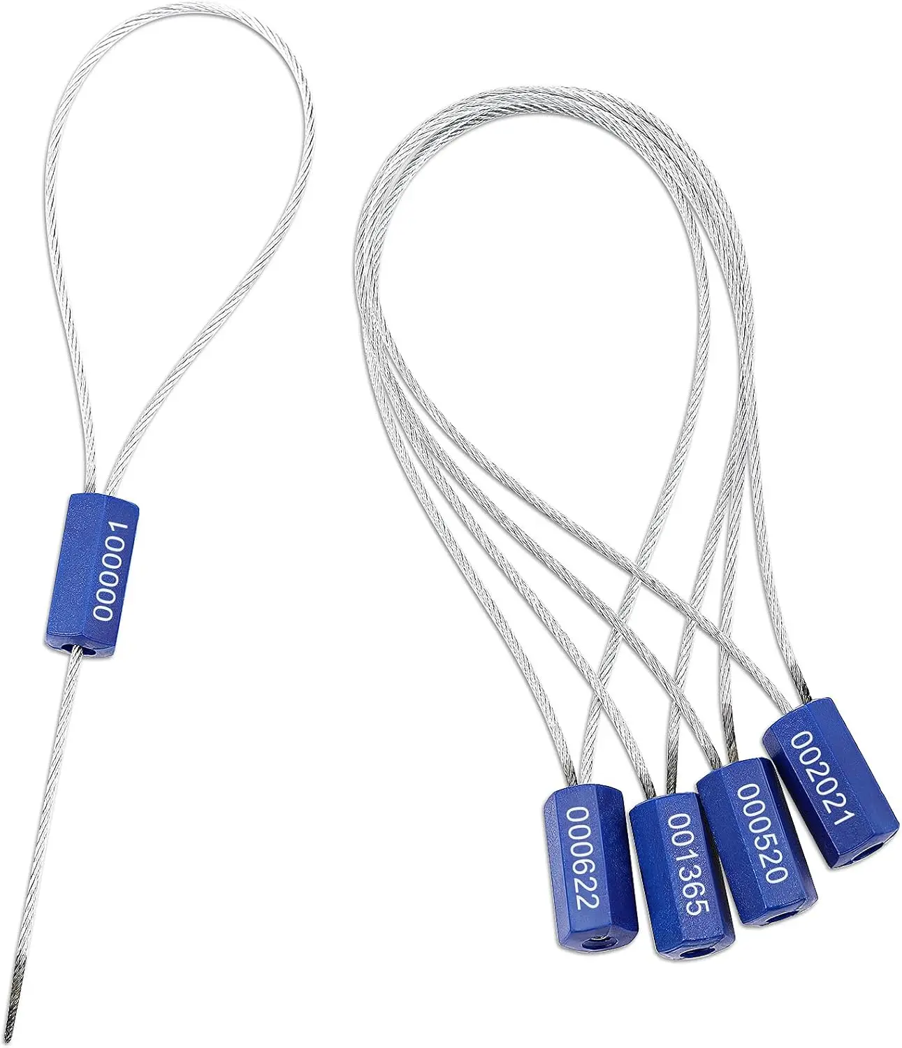 50 Pcs Blue Steel Security Cable Seals - Disposable Numbered Anti-Tamper Tags for Meters & Shipping
50 Pcs Blue Steel Security Cable Seals - Disposable Numbered Anti-Tamper Tags for Meters & Shipping