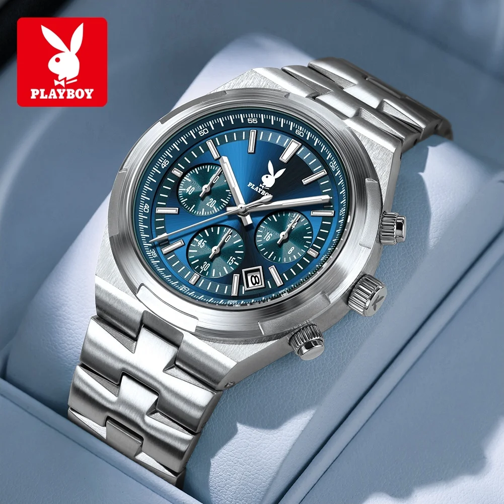 PLAYBOY 3111 Men's Watch 42MM Multifunctional Luxury Quartz Wristwatch Casual Original Waterproof Watches Male Gifts Reloj
PLAYBOY 3111 Men's Watch 42MM Multifunctional Luxury Quartz Wristwatch Casual Original Waterproof Watches Male Gifts Reloj
