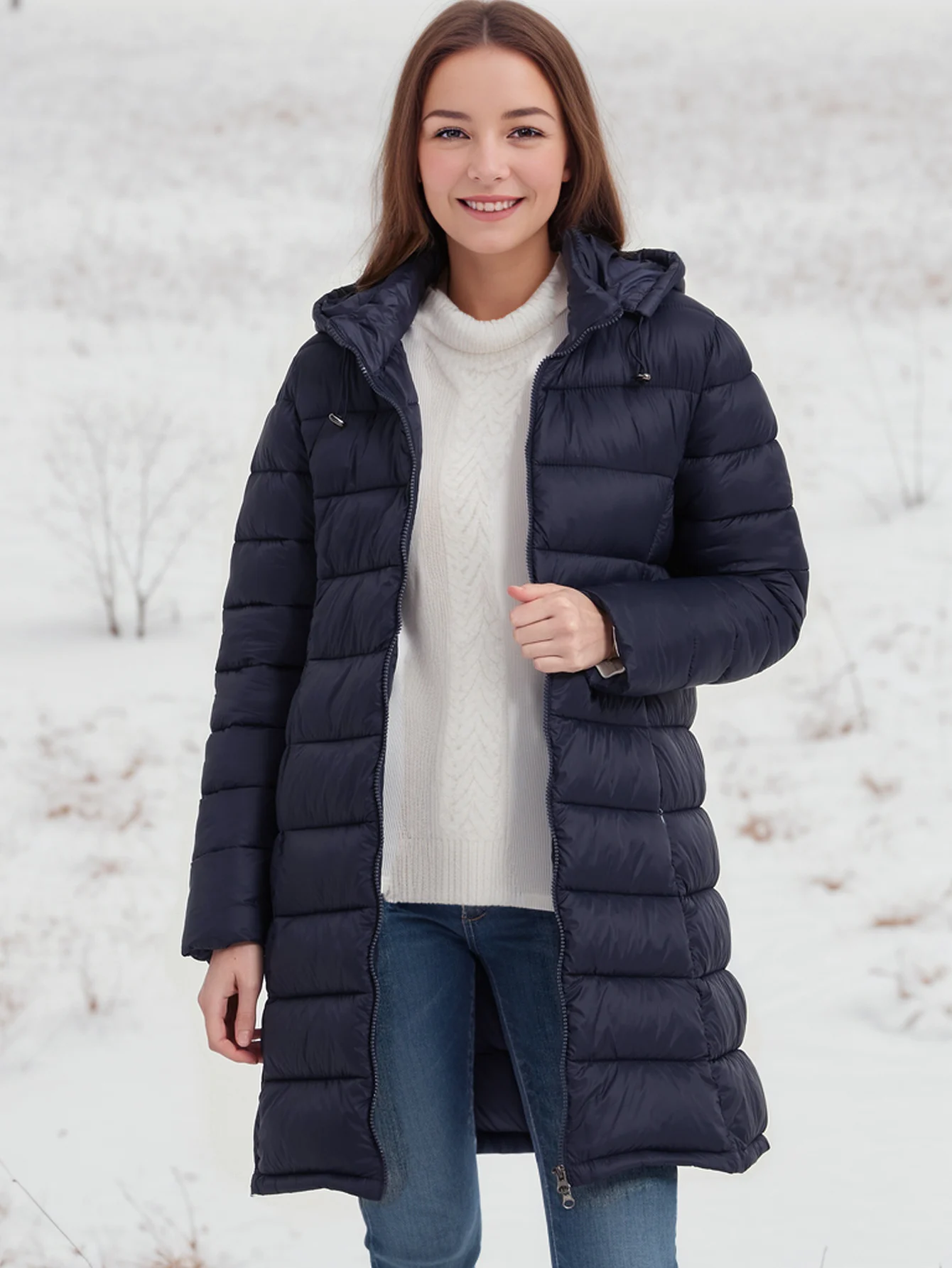 Women's Autumn and Winter Mid-Length Hooded Thickened Cotton Coat Warm Cotton Coat
Women's Autumn and Winter Mid-Length Hooded Thickened Cotton Coat Warm Cotton Coat