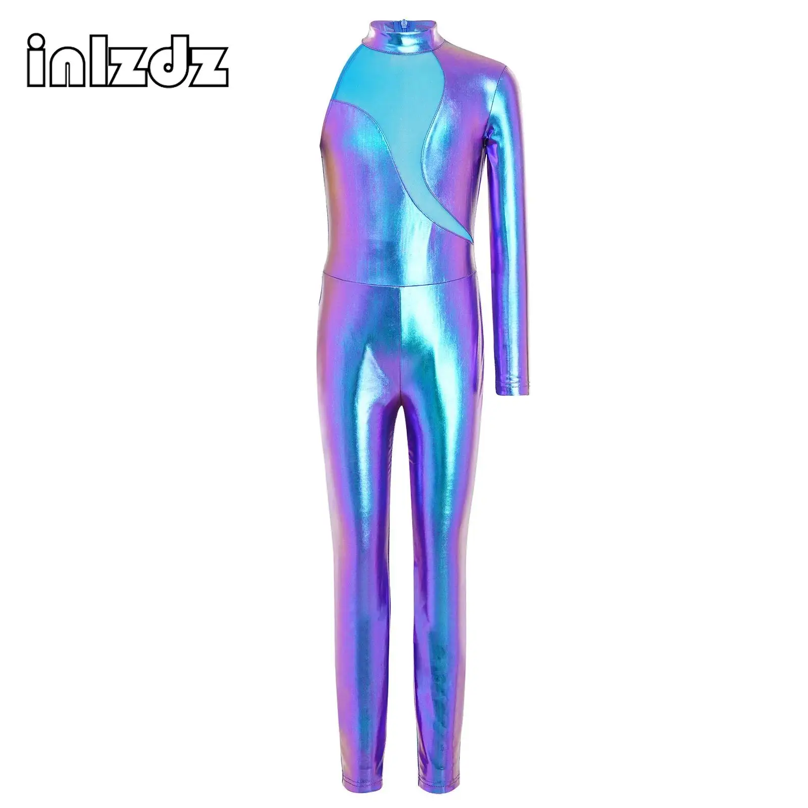Kids Girl Acrobatics Skating Rhythmic Gymnastics Ballet Dance Costume Asymmetrical Metallic Jumpsuit Stage Performance Dancewear
Kids Girl Acrobatics Skating Rhythmic Gymnastics Ballet Dance Costume Asymmetrical Metallic Jumpsuit Stage Performance Dancewear