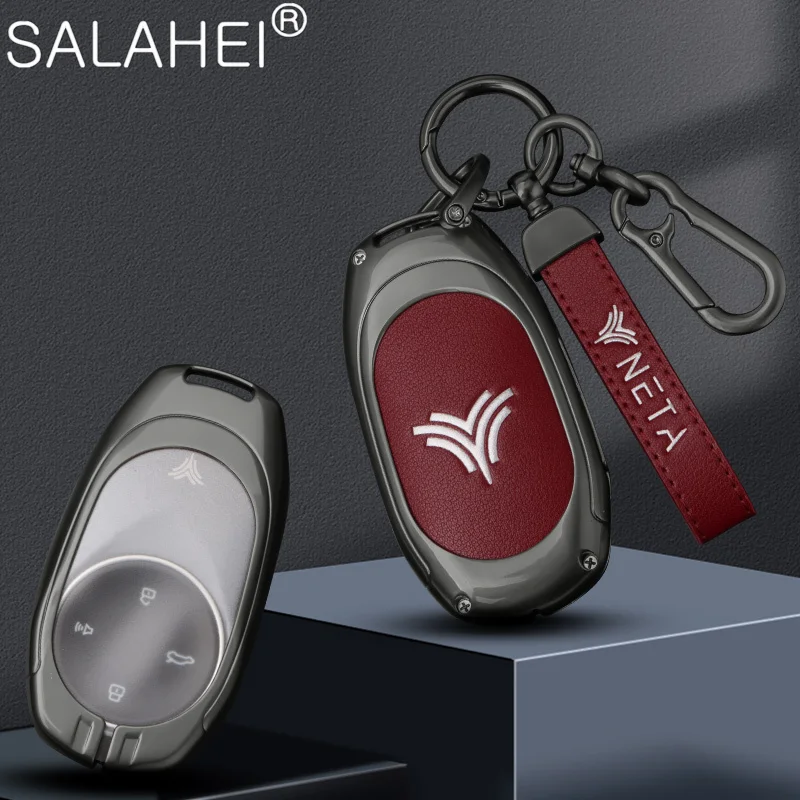 Zinc Alloy Car Smart Remote Key Fob Case Cover Shell For Neta S 2022 Neta U-II 610 Keyless Protector Keychain Accessories