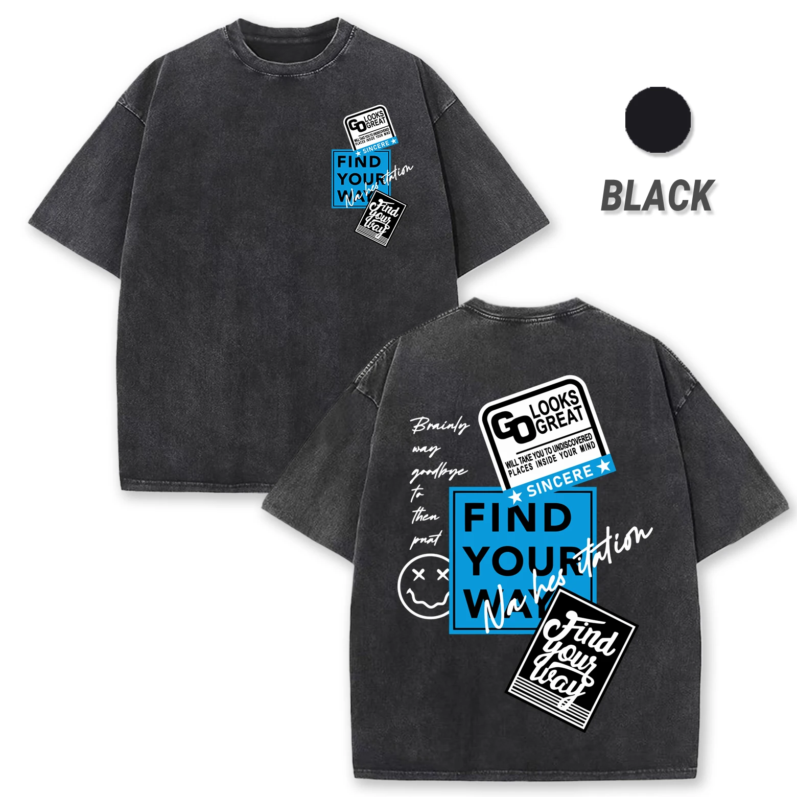 Find Your Way Inspirational Quotes Prints Washed T-Shirts Men Cotton T Shirt All-Match Casual Short Sleeve Soft Loose Streetwear
Find Your Way Inspirational Quotes Prints Washed T-Shirts Men Cotton T Shirt All-Match Casual Short Sleeve Soft Loose Streetwear