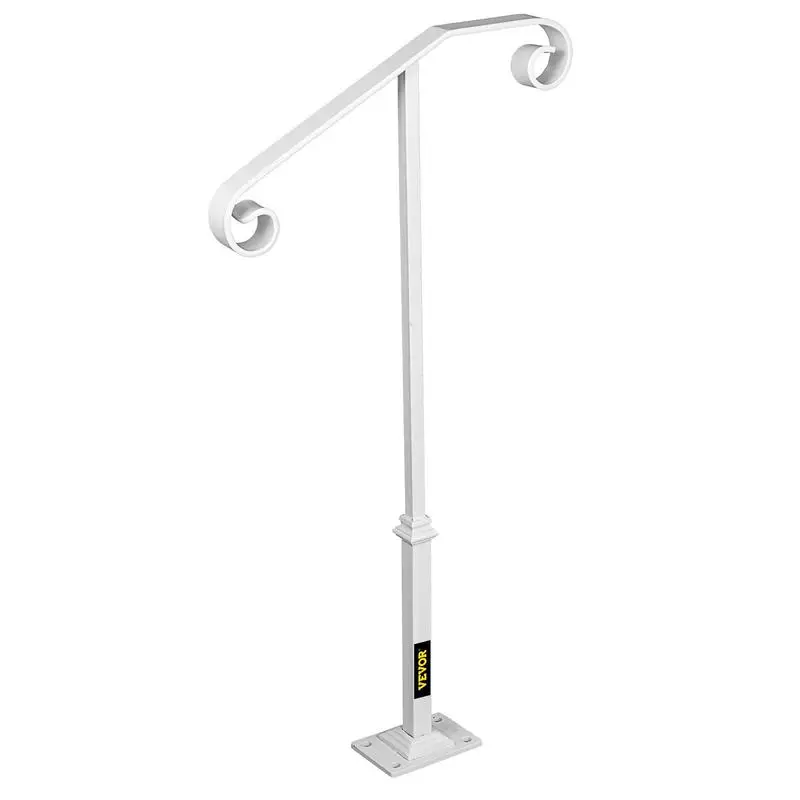 White Wrought Iron Stair Railing 12.6 x 35.4 Inches For Steps Porches Gardens, Single Post Support Solid Base Powder Coated Surface Mount 1-2 Steps Grab Bar 50mm Column Diameter Included Bolts Masonry Drill Bit Bolt Down Installation Method
White Wrought Iron Stair Railing 12.6 x 35.4 Inches For Steps Porches Gardens, Single Post Support Solid Base Powder Coated Surface Mount 1-2 Steps Grab Bar 50mm Column Diameter Included Bolts Masonry Drill Bit Bolt Down Installation Method
