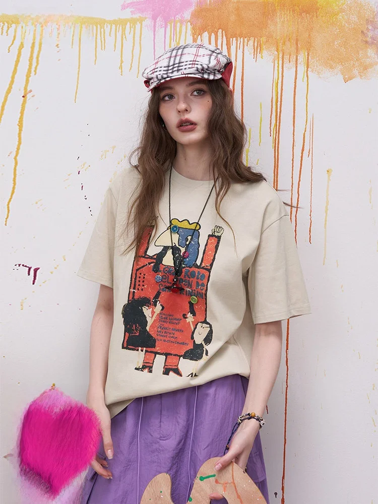 Elf Sack Women's Loose Fit Jazz Poster Print Short Sleeve T-Shirt Summer Casual Cotton round Neck Top Female Fashion Design
Elf Sack Women's Loose Fit Jazz Poster Print Short Sleeve T-Shirt Summer Casual Cotton round Neck Top Female Fashion Design