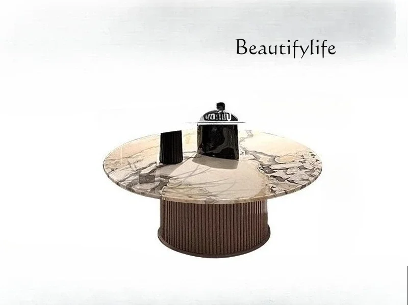 Natural luxury stone modern simple living room high-end round coffee table size high and low combination designer model
Natural luxury stone modern simple living room high-end round coffee table size high and low combination designer model