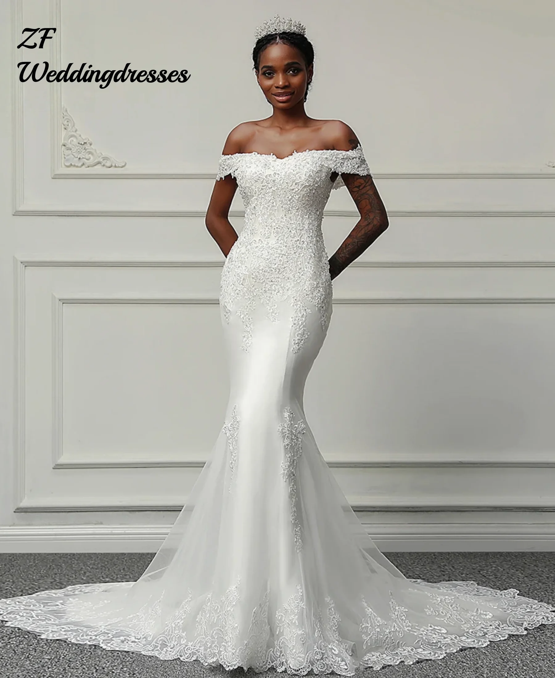 Customized New Boat Neck mermaid wedding dresses for Women hand beading Bridal Gown vestidos de novia
Customized New Boat Neck mermaid wedding dresses for Women hand beading Bridal Gown vestidos de novia