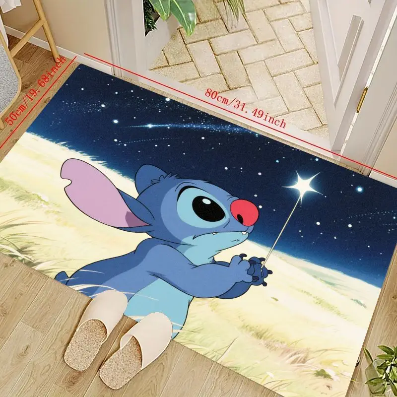 1 шт. Disney Lilo & Stitch Stitch со звездой, напольный коврик для прихожей, спальни, гостиной, ванной комнаты, кухни, нескользящий моющийся Abso 
1 шт. Disney Lilo & Stitch Stitch со звездой, напольный коврик для прихожей, спальни, гостиной, ванной комнаты, кухни, нескользящий моющийся Abso