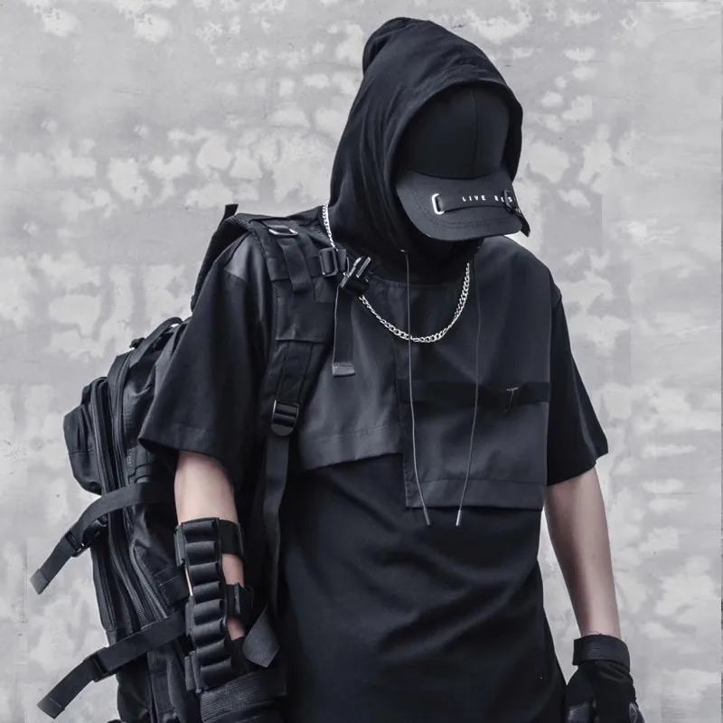Tactical Hooded T-Shirt Mens Techwear Patchwork Design Functional T Shirt 2023 Summer Streetwear Harajuku Tshirt Black Tees Tops
Tactical Hooded T-Shirt Mens Techwear Patchwork Design Functional T Shirt 2023 Summer Streetwear Harajuku Tshirt Black Tees Tops