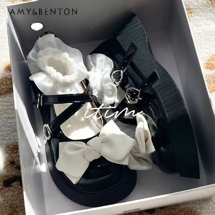 Japanese Lolita Sweet Cool Mary Jane Small Leather Shoes 2025 Spring Autumn Bowknot JK Waterproof Non-Slip Single Shoes 
Japanese Lolita Sweet Cool Mary Jane Small Leather Shoes 2025 Spring Autumn Bowknot JK Waterproof Non-Slip Single Shoes