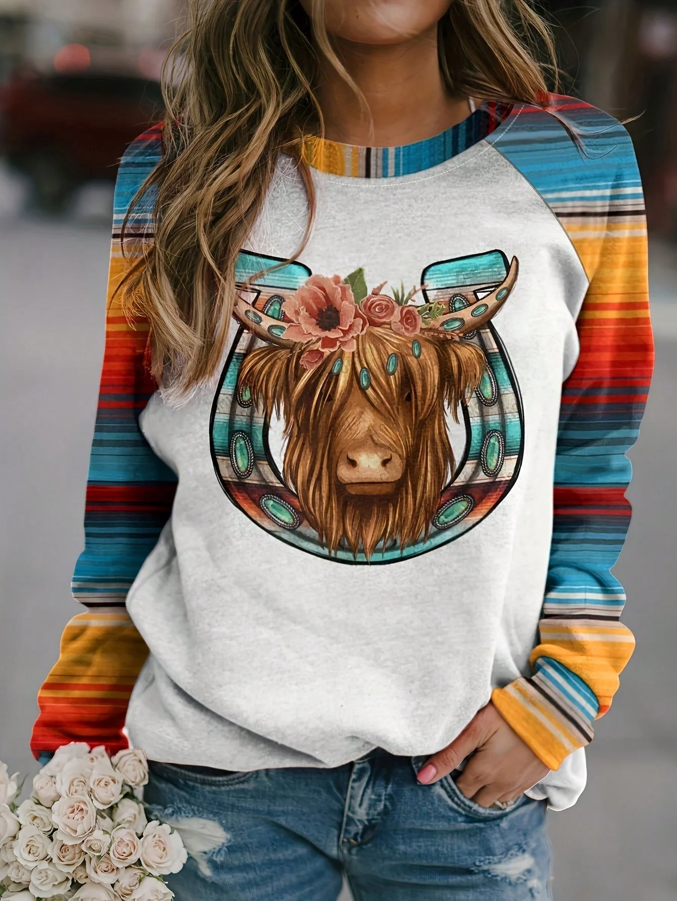 Women's Printed Thin Sweatshirt Fashion Casual Round Neck Long Sleeve Pullover Sweatshirt
Women's Printed Thin Sweatshirt Fashion Casual Round Neck Long Sleeve Pullover Sweatshirt