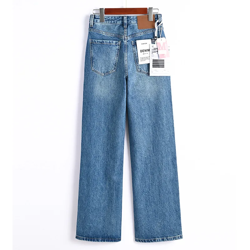 Traceable High Waist Straight Leg Jeans Handmade Casual Cotton Denim Blue Color Versatile for All Seasons
Traceable High Waist Straight Leg Jeans Handmade Casual Cotton Denim Blue Color Versatile for All Seasons